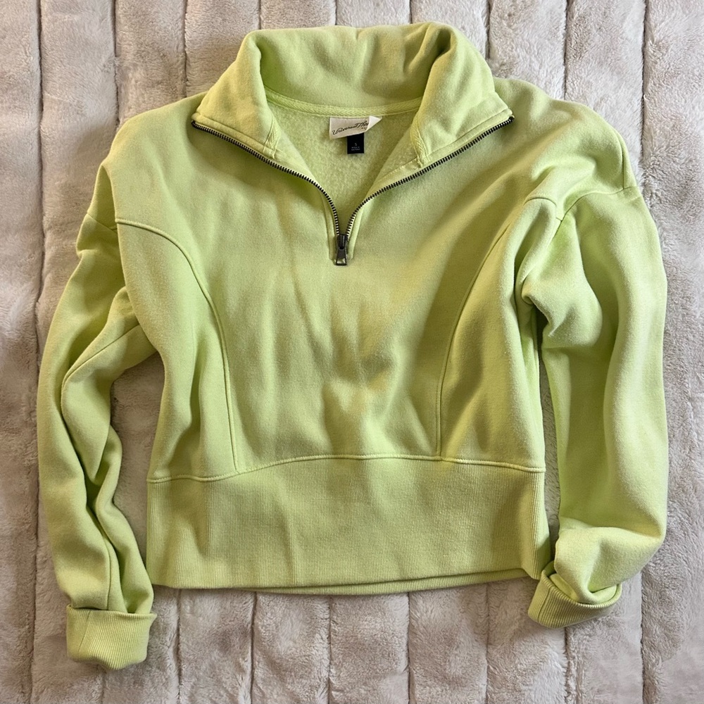 Lime Green Quarter-Zip Pullover